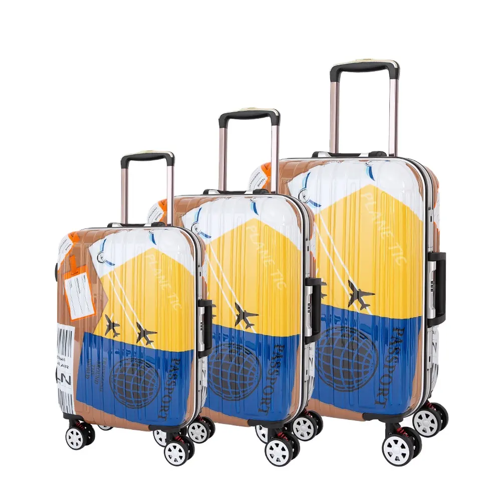 Nieuwe Hot Selling Hoge Kwaliteit Wholesale Custom Afdrukken Cartoon Hard Shell Leuke 3 Pcs Set Kleine Kinderen Bagage