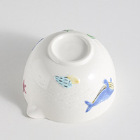 Ensemble de thé matcha Blue Whale personnalisé de 8 à 4 pièces avec bol en céramique peint à la main, style Japandi, ensemble cadeau portable pour les amateurs de thé débutants