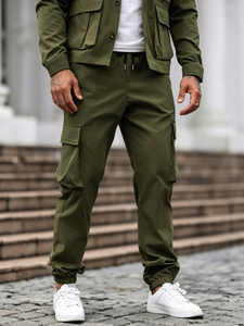 <span class=keywords><strong>Pantaloni</strong></span> <span class=keywords><strong>Cargo</strong></span> Casual da Uomo Jiaer OEM, Vestibilità Comoda, Elasticizzati, Autunnali, con Coulisse, Tattici, Regolari, con Tasche Multiple - Product Image 4