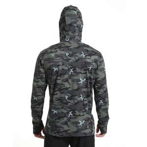 Camicia da Pesca Personalizzata in Poliestere Spandex con Stampa Mimetica, Manica Lunga, UPF50, Camicia Tecnica da Lavoro per Esterni con Cappuccio - Product Image 2