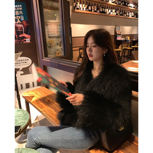 Autumn Winter Solid Color <strong>Beach</strong> Wool New Artificial Korean Winter Faux Fur Women <strong>Coat</strong> - Product Image 3