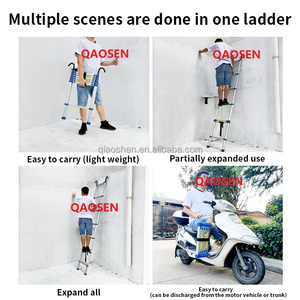 Échelle télescopique industrielle portable en <span class=keywords><strong>aluminium</strong></span> bleu 6063, capacité de charge 150 kg, <span class=keywords><strong>5</strong></span>-15 <span class=keywords><strong>marches</strong></span>, prix FOB compétitif Ningbo - Product Image 4