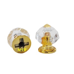 Acrylic <b>Crystal</b> <b>Knob</b> M4 Thread Gold Base For Cookware Handle Teardrop Shape Household Use - Product Image 1