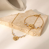 Collier et bracelet en acier inoxydable plaqué or 18 carats Novirassine pour femmes, bijoux sertis de zircon, cadeau souvenir d'anniversaire