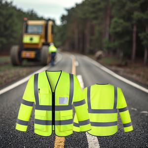 Hot Sale Hi Vis <b>Reflective</b> Safety Vest with Long Sleeves and Straps Customizable Logo for Work & Protective Purpose - Product Image 1