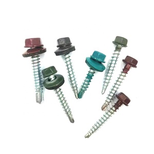 สกรูเจาะยึดหัวหกเหลี่ยมคุณภาพสูง ชุบสังกะสี ทาสีเคลือบสี - Product Image 1