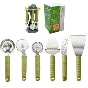 Multi-Functional Manual Stainless Steel 6-Piece Kitchen Tools Set Pizza Roller <b>Cutter</b> Corer Baking <b>Vegetable</b> Fruit - Product Image 1