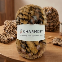 Fancy Mixed Color Dyed Super Chunky and Soft Round Fluffy Fur Yarn High Strength for Hand Knitting and Crocheting