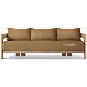 Sofá elegante de teca <span class=keywords><strong>para</strong></span> exteriores, resistente a las manchas <span class=keywords><strong>para</strong></span> todo tipo de clima, tela duradera, encanto distintivo de envejecimiento <span class=keywords><strong>para</strong></span> <span class=keywords><strong>asientos</strong></span> de Patio - Product Image 2