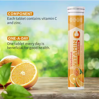 Comprimés d'hydrogène moléculaire OEM/ODM, énergisants, enrichis en vitamine C, zinc et électrolytes, produits de santé effervescents, 20 comprimés/tube