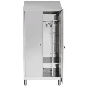 Doppio armadietto di stoccaggio in acciaio inox con 1 + 1 porta elettronica/combinazione/serratura a chiave per uffici - Product Image 1