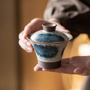 Guanlan Ru Kiln Gaiwan Porcelain With Lid Chinese Kung Fu <b>Tea</b> <b>Set</b> Afternoon <b>Tea</b> - Product Image 1