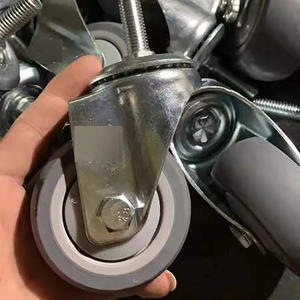 Vis de tige à filetage vis avec chariot, WBD, 25/30/40/50/65/75mm, robuste, gris TPR, roulettes avec couvercle - Product Image 2