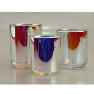 Barattoli <span class=keywords><strong>per</strong></span> <span class=keywords><strong>Candele</strong></span> Unici all'Ingrosso, Lussuosi Barattoli in Vetro Iridescente Lucido <span class=keywords><strong>per</strong></span> <span class=keywords><strong>Candele</strong></span> di Lusso con Coperchio in Legno - Product Image 6