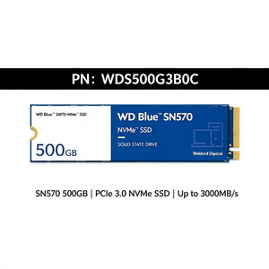 WDS500G3B0C 500GB Blue <span class=keywords><strong>SN570</strong></span> <span class=keywords><strong>NVMe</strong></span> M.2 2280 SSD PCIe Gen3 X4 Nouveau Vente en Gros pour Ordinateur Portable et de Bureau - Product Image 1