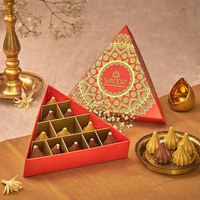 Nouvelle boîte à truffes au chocolat triangulaire avec inserts, emballage de luxe en carton pour confiseries, pour marques, usine OEM, vente en gros