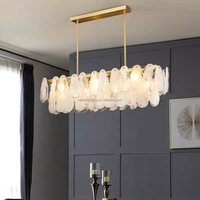 Projet personnalisé Lustre de plafond de luxe en verre pour décoration intérieure, blanc de fer, lustre moderne d'hôtel pour le salon