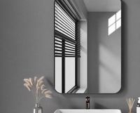 Cermin Dinding Kamar Mandi dari Paduan Aluminium untuk Hotel, Cermin Rias Modern, Pasokan Grosir Kustom