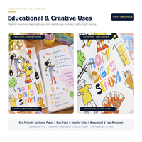 Autocollants en papier synthétique recyclable et écologique découpés sur mesure pour enfants, feuilles d'autocollants éducatifs pour la maternelle et les livres d'apprentissage préscolaire