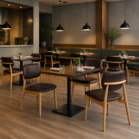 Chaises en bois de hêtre massif de haute qualité pour café, chaise de salle à manger, chaise de restaurant en bois