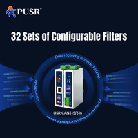 Puerta de Enlace PUSR CAN/CANFD a Modbus TCP/RTU, Convertidor de Protocolo CAN a Ethernet/RS485/RS232, Conversor de Protocolo Serial CAN, Comunicación de Datos CAN315