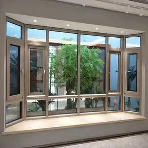 वाणिज्यिक प्रयुक्त एल्यूमीनियम दरवाजा खिड़की प्रकार कैरेसमेंट ग्लास खिड़कियां