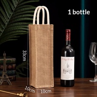 Sac cadeau pour vin rouge, boîte en lin, sac à main pour emballage simple ou double de spiritueux avec fond et côtés