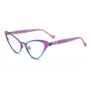 Gafas de Lectura Anti-Luz Azul Coloridas para Mujer, Montura Metálica Óptica, Diseño Azul con Diamantes, Disponibles en Más Colores - Product Image 4
