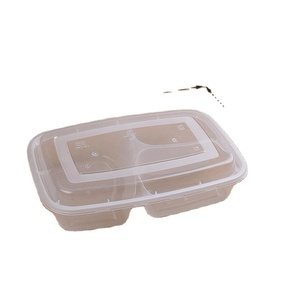 Microwave Takeaway BPA Free Plastic Food Containers Lids 3 Compartment Disposable Leak Proof Eco-Friendly <strong>Meal</strong> <strong>Prep</strong> Lunch <strong>Box</strong> - Product Image 6