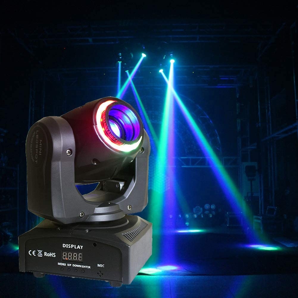 New Arrival DMX Control 30W Colorful Spot LED 7 Gobos Moving Head With Sound Dj Disco Lights