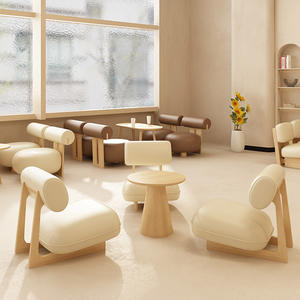 เก้าอี้โซฟาเดี่ยวโครงไม้สไตล์นอร์ดิก เฟอร์นิเจอร์โต๊ะและเก้าอี้ร้านกาแฟร้านอาหารสุดหรูทันสมัย - Product Image 5