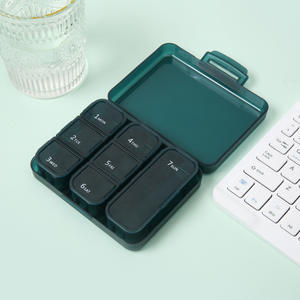 Boîte à pilules portable Boîte à pilules de voyage scellée à 7 compartiments Petite pour une <span class=keywords><strong>semaine</strong></span> - Product Image 6