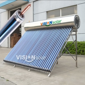 Calentador de Agua <span class=keywords><strong>Solar</strong></span> de Tubo de Vacío con Tubo de Calor de Acero Inoxidable, Calentador de Agua para Uso Doméstico, Hoteles y Exteriores, Instalación Independiente - Product Image 1