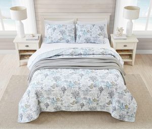 Set Copripiumino Reversibile King Vintage Eco-Friendly in Cotone con Federe, Leggero per Tutte le Stagioni, Decorazione Casa (Beach Bliss Grey) - Product Image 1