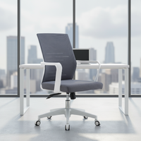 Chaise de bureau ergonomique moderne la plus vendue, réglable en hauteur, pivotante, en maille, avec roulettes, pour étudiant, chambre, bureau à domicile, manuelle, en métal