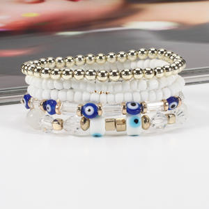 Pulseras de cuentas a la moda para mujer, multicapa, con ojo turco, cristal y diamantes de imitación, nuevo diseño 2023, hecho en China - Product Image 4