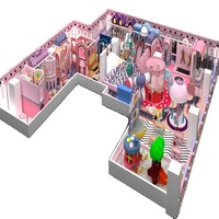 Aire de jeux intérieure commerciale en aluminium durable, couleur macaron, haute sécurité, pour enfants de 1 à 16 ans, zone d'aventure douce