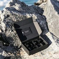 Boîte d'expédition de luxe en forme de livre, noire, avec feuille d'or, réutilisable, en carton rigide, avec logo personnalisé, pour bijoux et cosmétiques haut de gamme
