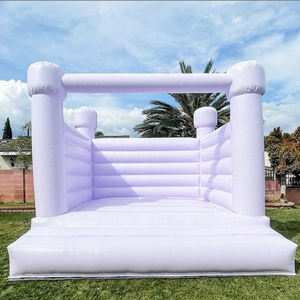 Ungu Komersial Kecil Memantul Tiup Bouncer Castle Bouncing Pernikahan Balita Putih Bouncing Rumah dengan Slide - Product Image 1