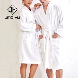 High Quality Winter White Bathrobe Custom Plush Luxury Hotel Bathrobe Manufacturer Design Unisex - Product Image 1