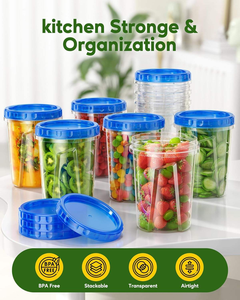 Recipientes de Plástico para Alimentos con Tapas Giratorias (32 Oz, Paquete de 3) - Herméticos, Aptos para Microondas, Congelador y Lavavajillas, Libres de BPA, Grado Alimenticio - Product Image 3