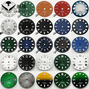 Quadrante per Orologio 28.5mm/29mm/31mm Compatibile con Movimento NH34 NH35 NH36, Luminoso, Personalizzabile, Vendita all'Ingrosso, Quadrante GMT Nero Blu - Product Image 1