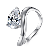 Bague en argent sterling 925 plaqué or vermeil sur mesure avec moissanite taille poire, bijoux fins pour femme, cadeau de mariage, vente en gros