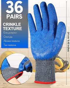 Importación de Corea personalizado impreso trabajo seguridad 10G algodón Shell arrugas látex Palma recubierto mano guantes Pakistán precio - Product Image 6