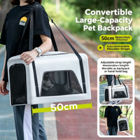 Chariot pliable pour animaux de compagnie (chiens et chats) – Chariot de voyage portable avec sangle et design pousser-tirer