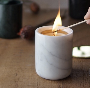 Đế nến đá cẩm thạch tự nhiên, lọ đựng nến thủ công tinh tế để trang trí nhà cửa, đám cưới & quà tặng - Product Image 4