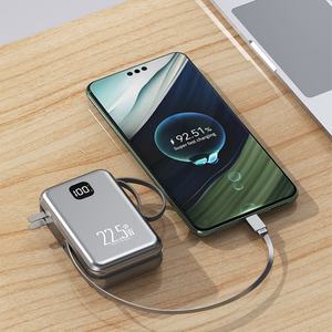 Cargador Rápido de Alta Capacidad de 20000 mAh, 22.5 W, Mini Cargador de Emergencia con Cable Integrado, Pantalla Digital, Banco de Energía - Product Image 4