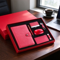 Ensemble cadeau de flacon personnalisé Anji Newell, carnet en cuir artificiel de luxe, logo personnalisé, événements d'entreprise, 100 feuilles