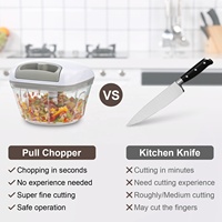 Hachoir manuel en acier inoxydable blanc pour oignon, légumes et viande, capacité 400 ml, gadgets de cuisine, hachoir alimentaire