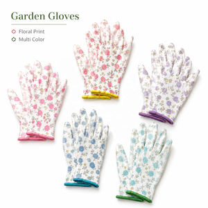 <span class=keywords><strong>Gants</strong></span> <span class=keywords><strong>de</strong></span> jardinage pour femmes à imprimé floral, enduits <span class=keywords><strong>de</strong></span> nitrile, résistants aux épines, respirants, pour la plantation - Product Image 1